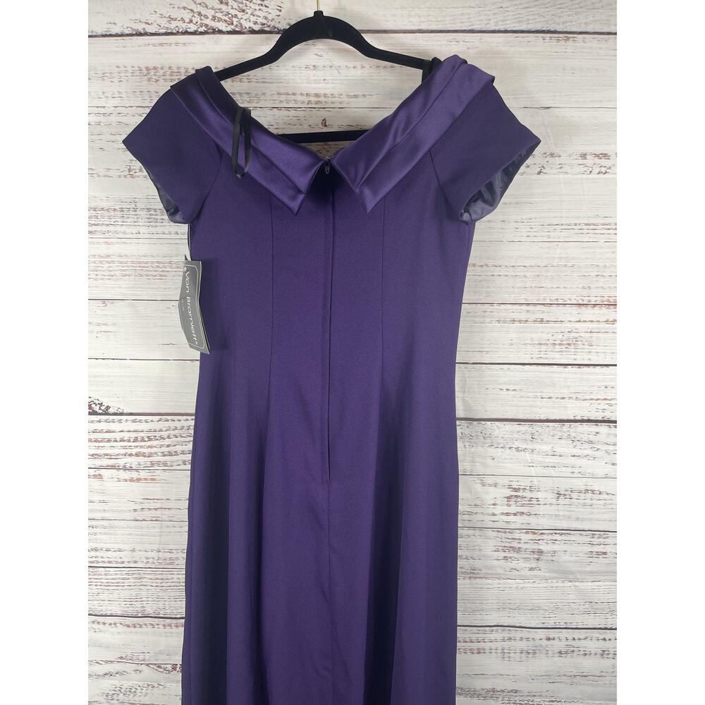 Von Bramlett Dress Women's SZ 6 Purple Off Shoulder Evening Gown Formal Made USA - Picture 8 of 10